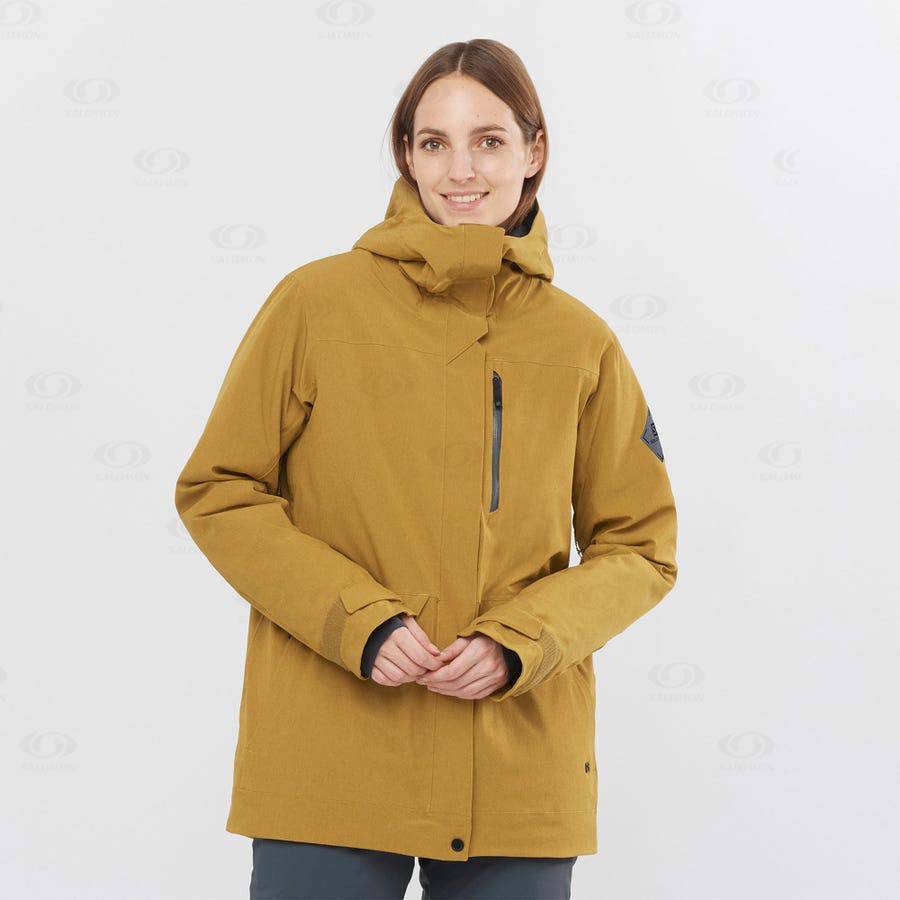 Dámské Softshellová Bunda Salomon Bundy STANCE CARGO Hnědé | CZ-O2531