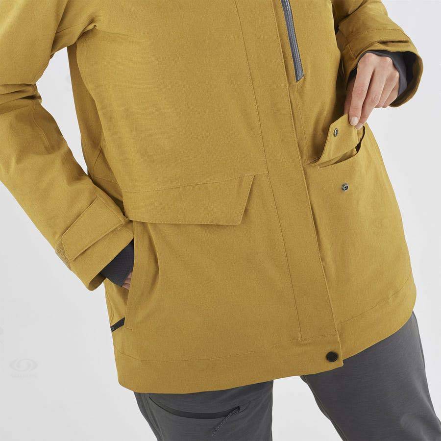 Dámské Softshellová Bunda Salomon Bundy STANCE CARGO Hnědé | CZ-O2531