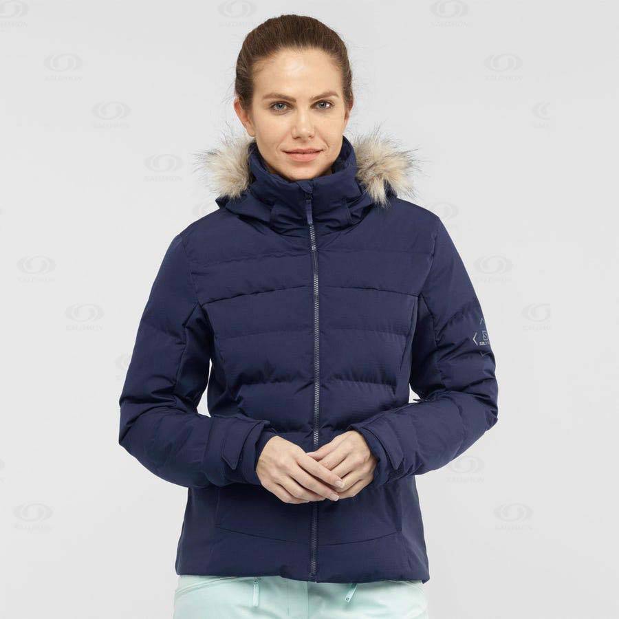 Dámské Softshellová Bunda Salomon Bundy STORMCOZY Tmavě Blankyt | CZ-S1093