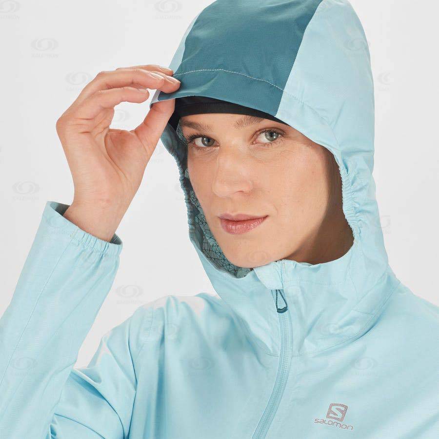 Dámské Softshellová Bunda Salomon Bundy BONATTI WATERPROOF Mátově Zelená | CZ-S1450