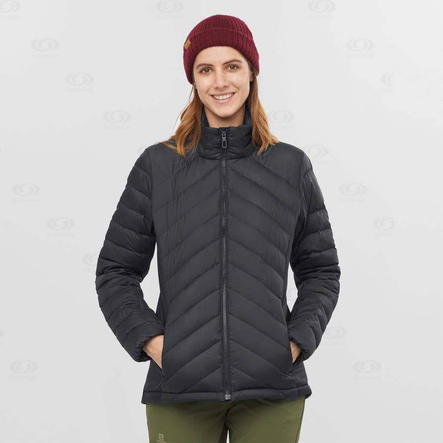 Dámské Softshellová Bunda Salomon Bundy ESSENTIAL XWARM DOWN Černé | CZ-S1653