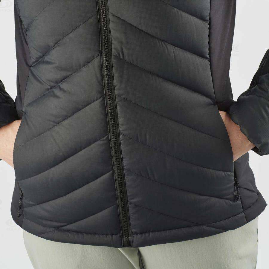 Dámské Softshellová Bunda Salomon Bundy ESSENTIAL XWARM DOWN Černé | CZ-S1653