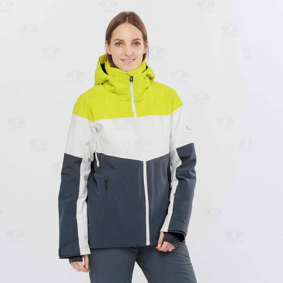 Dámské Softshellová Bunda Salomon Bundy SLALOM Zelene | CZ-S1793