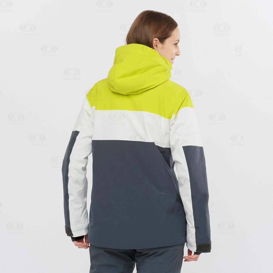 Dámské Softshellová Bunda Salomon Bundy SLALOM Zelene | CZ-S1793