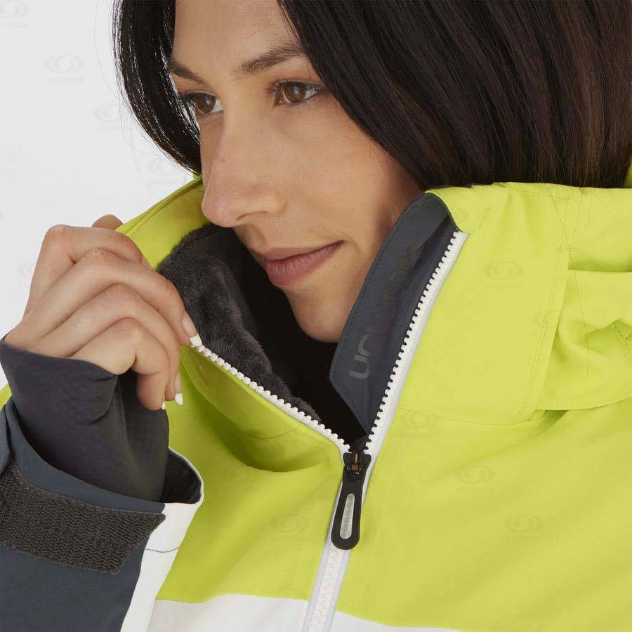 Dámské Softshellová Bunda Salomon Bundy SLALOM Zelene | CZ-S1793