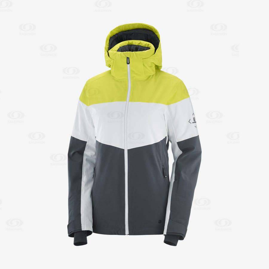 Dámské Softshellová Bunda Salomon Bundy SLALOM Zelene | CZ-S1793