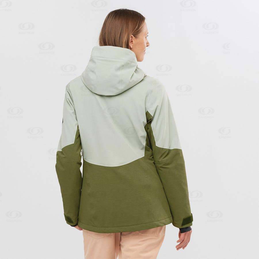 Dámské Softshellová Bunda Salomon Bundy PROOF LIGHT Olivy Zelené | CZ-S1863