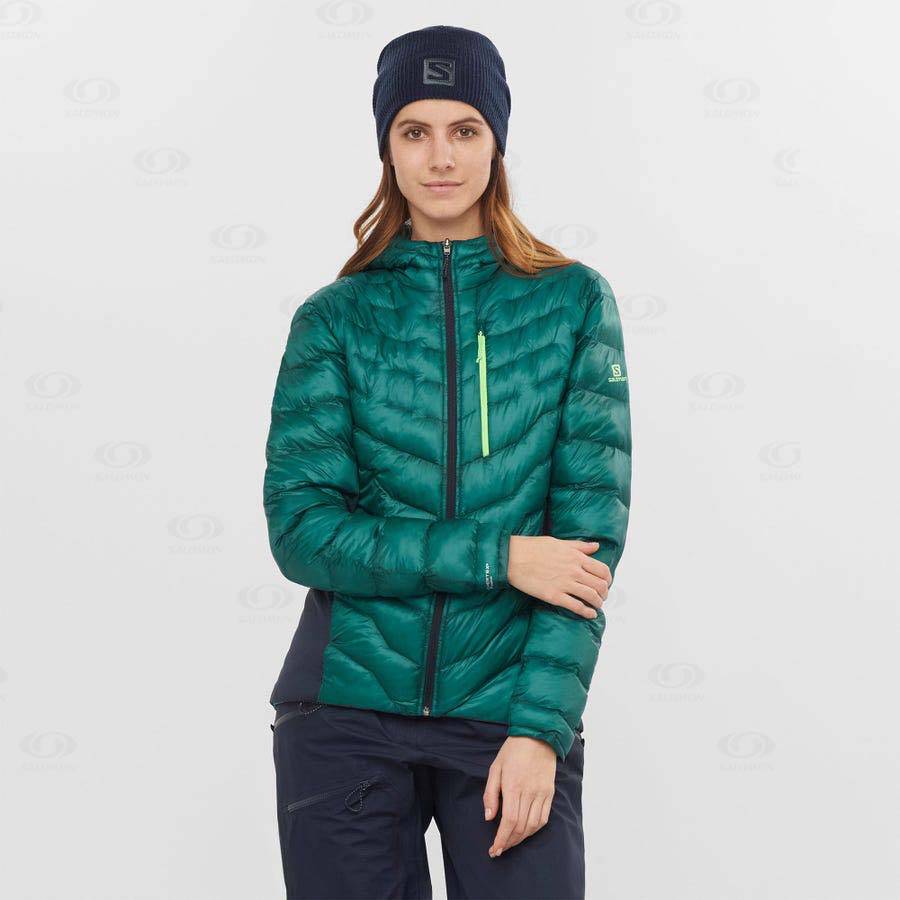 Dámské Softshellová Bunda Salomon Bundy OUTPEAK PRIMALOFT Zelene | CZ-S2017