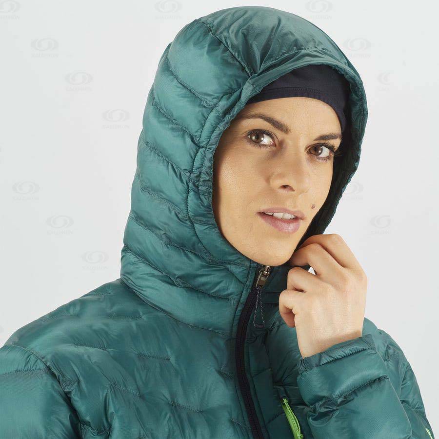 Dámské Softshellová Bunda Salomon Bundy OUTPEAK PRIMALOFT Zelene | CZ-S2017