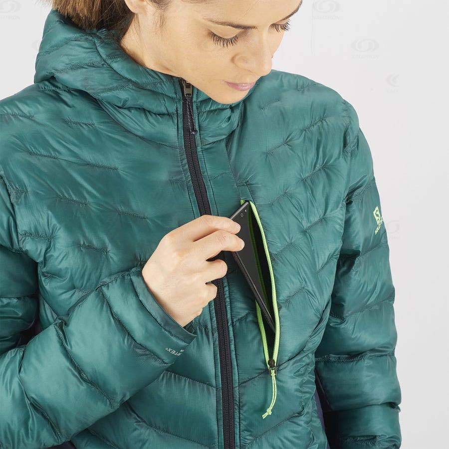 Dámské Softshellová Bunda Salomon Bundy OUTPEAK PRIMALOFT Zelene | CZ-S2017