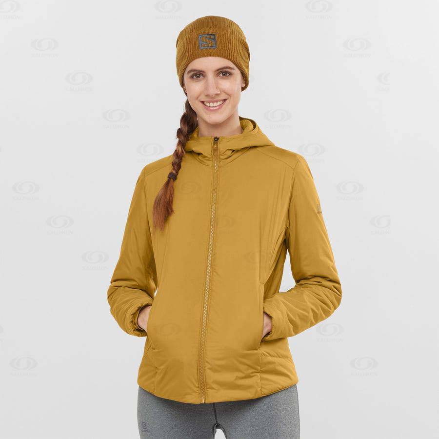 Dámské Softshellová Bunda Salomon Bundy OUTRACK INSULATED Žluté | CZ-S2024