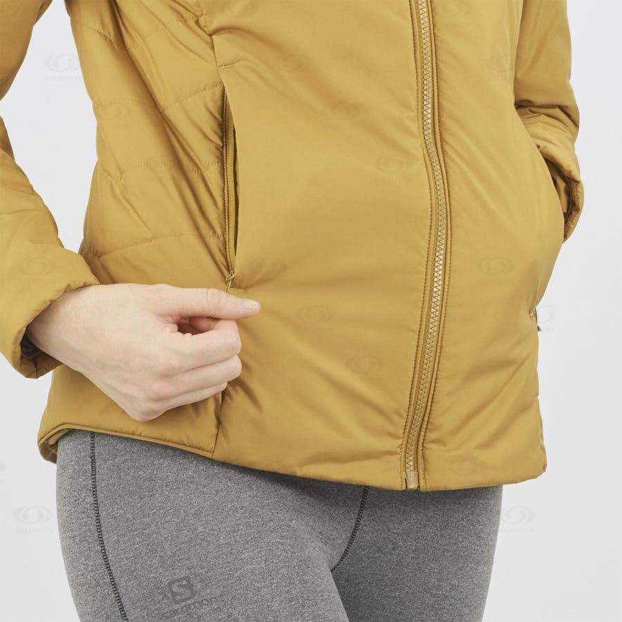 Dámské Softshellová Bunda Salomon Bundy OUTRACK INSULATED Žluté | CZ-S2024