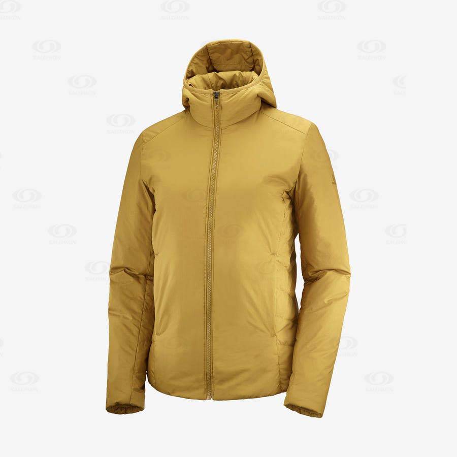 Dámské Softshellová Bunda Salomon Bundy OUTRACK INSULATED Žluté | CZ-S2024