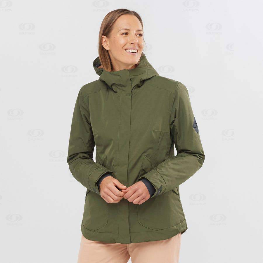 Dámské Softshellová Bunda Salomon Bundy SNOW REBEL Olivy Zelené | CZ-S2080