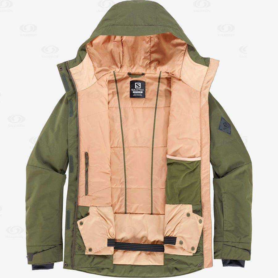 Dámské Softshellová Bunda Salomon Bundy SNOW REBEL Olivy Zelené | CZ-S2080