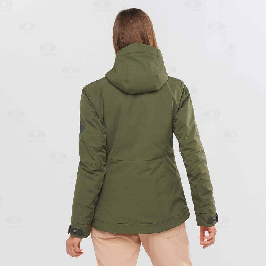 Dámské Softshellová Bunda Salomon Bundy SNOW REBEL Olivy Zelené | CZ-S2080