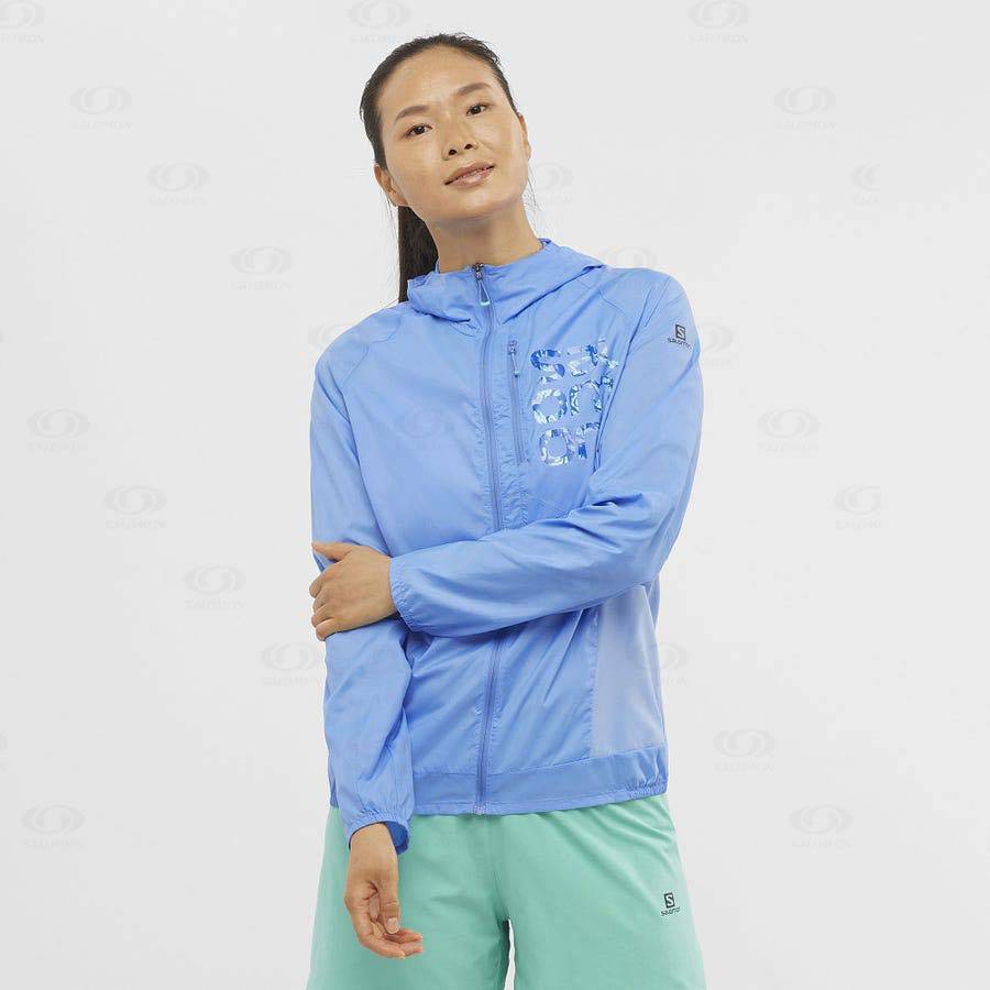 Dámské Softshellová Bunda Salomon Bundy BONATTI CROSS WIND Blankyt | CZ-W1010