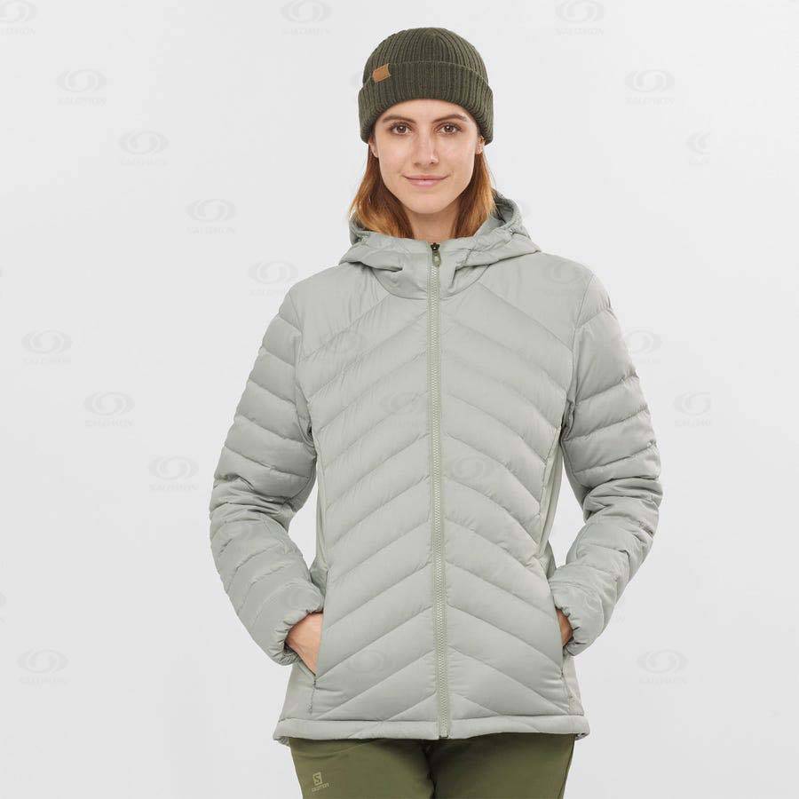 Dámské Softshellová Bunda Salomon Bundy ESSENTIAL XWARM DOWN Bílé | CZ-W1200