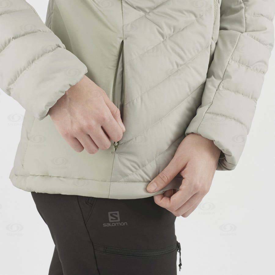 Dámské Softshellová Bunda Salomon Bundy ESSENTIAL XWARM DOWN Bílé | CZ-W1200