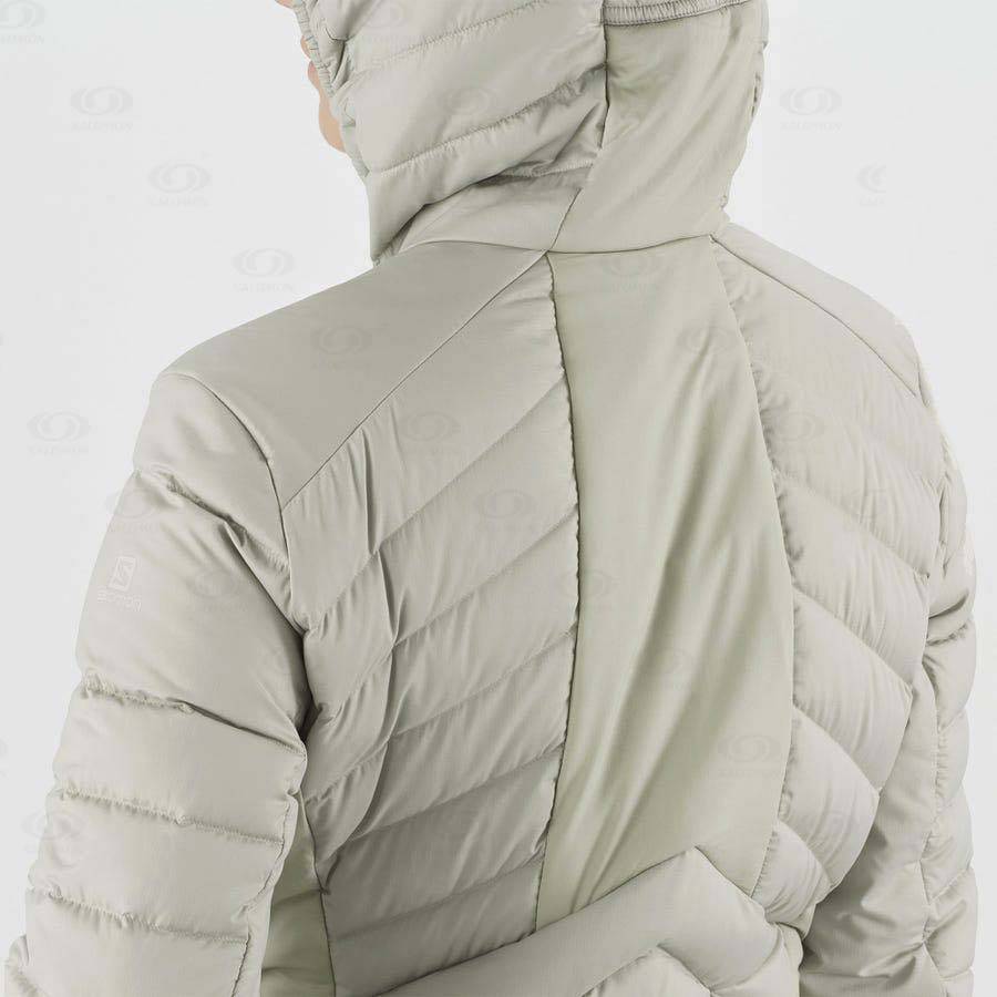 Dámské Softshellová Bunda Salomon Bundy ESSENTIAL XWARM DOWN Bílé | CZ-W1200