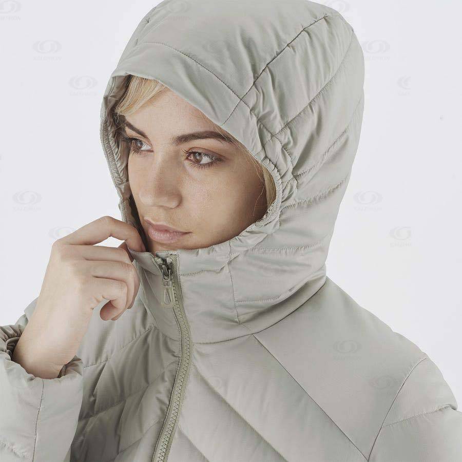 Dámské Softshellová Bunda Salomon Bundy ESSENTIAL XWARM DOWN Bílé | CZ-W1200