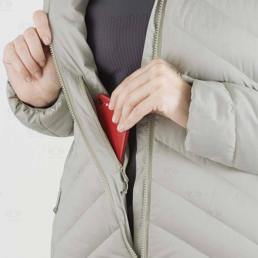 Dámské Softshellová Bunda Salomon Bundy ESSENTIAL XWARM DOWN Bílé | CZ-W1200