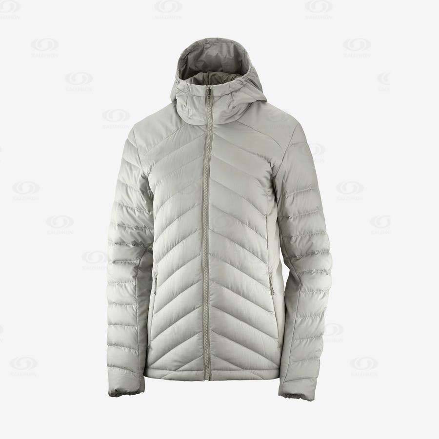 Dámské Softshellová Bunda Salomon Bundy ESSENTIAL XWARM DOWN Bílé | CZ-W1200