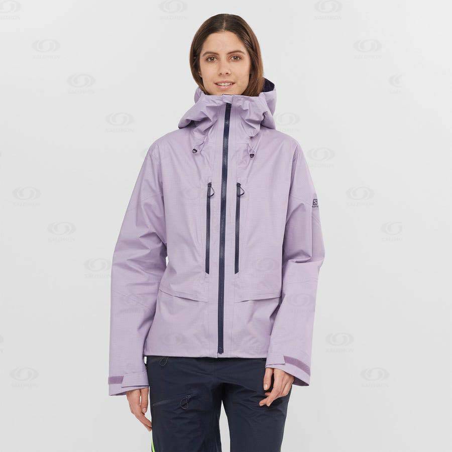 Dámské Softshellová Bunda Salomon Bundy OUTPEAK GORE-TEX 3L Fialové | CZ-W1530