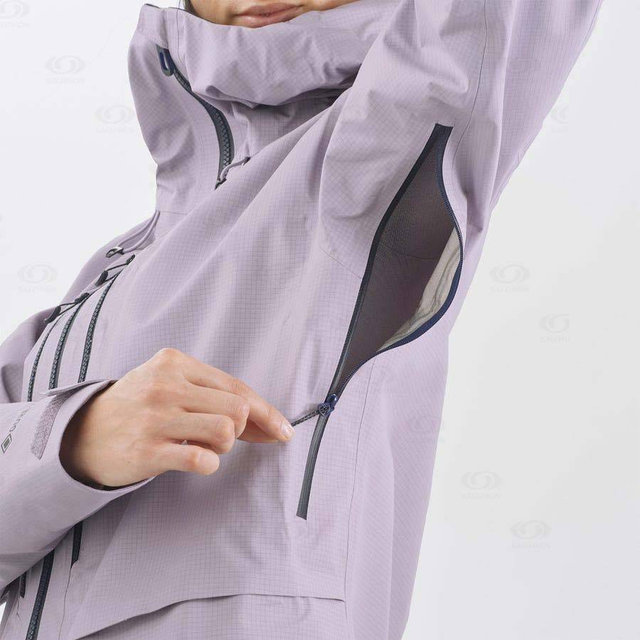 Dámské Softshellová Bunda Salomon Bundy OUTPEAK GORE-TEX 3L Fialové | CZ-W1530