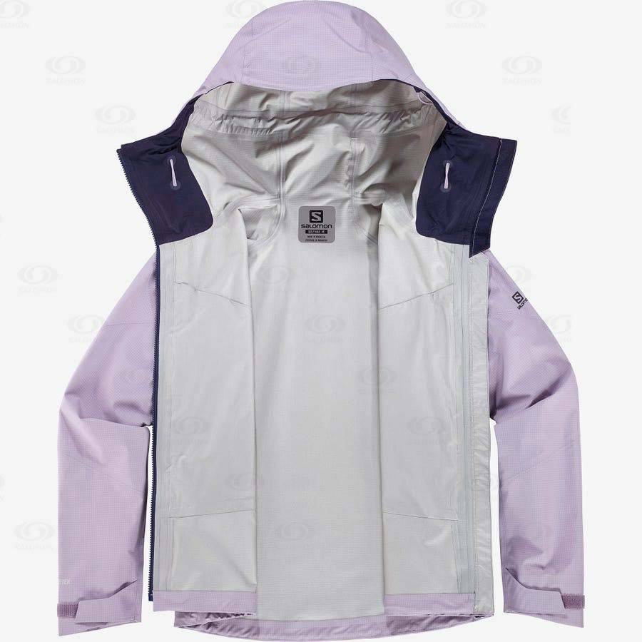 Dámské Softshellová Bunda Salomon Bundy OUTPEAK GORE-TEX 3L Fialové | CZ-W1530
