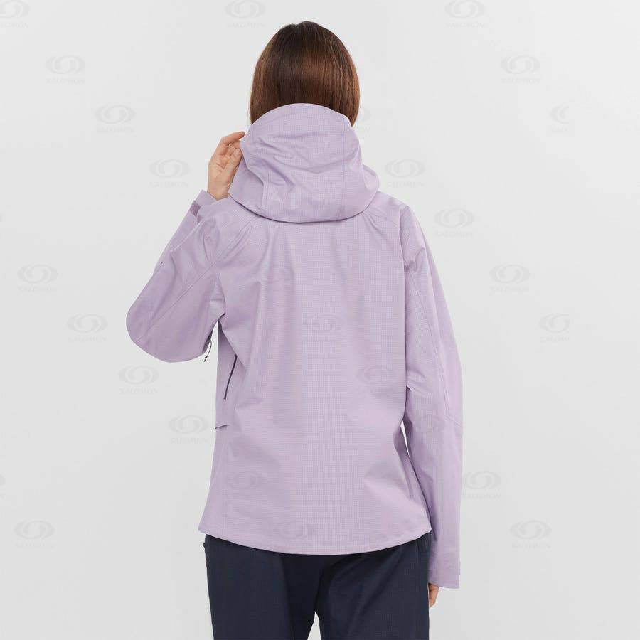 Dámské Softshellová Bunda Salomon Bundy OUTPEAK GORE-TEX 3L Fialové | CZ-W1530