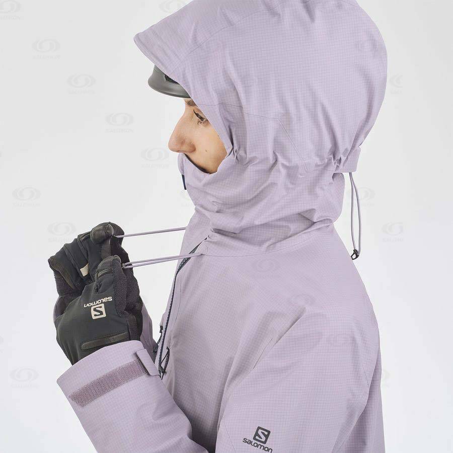 Dámské Softshellová Bunda Salomon Bundy OUTPEAK GORE-TEX 3L Fialové | CZ-W1530