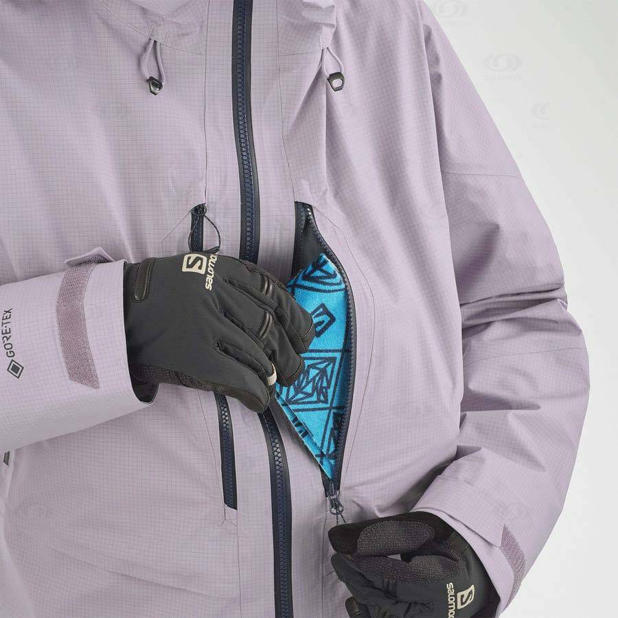 Dámské Softshellová Bunda Salomon Bundy OUTPEAK GORE-TEX 3L Fialové | CZ-W1530