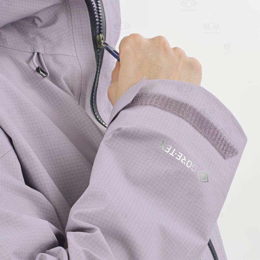 Dámské Softshellová Bunda Salomon Bundy OUTPEAK GORE-TEX 3L Fialové | CZ-W1530