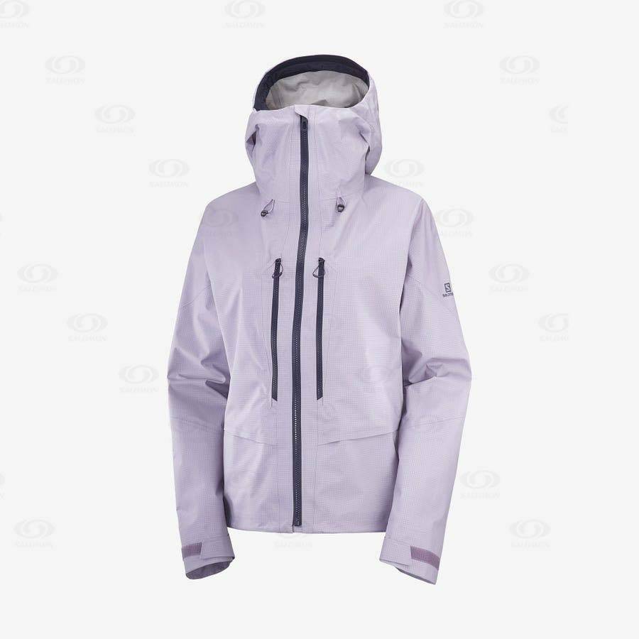 Dámské Softshellová Bunda Salomon Bundy OUTPEAK GORE-TEX 3L Fialové | CZ-W1530