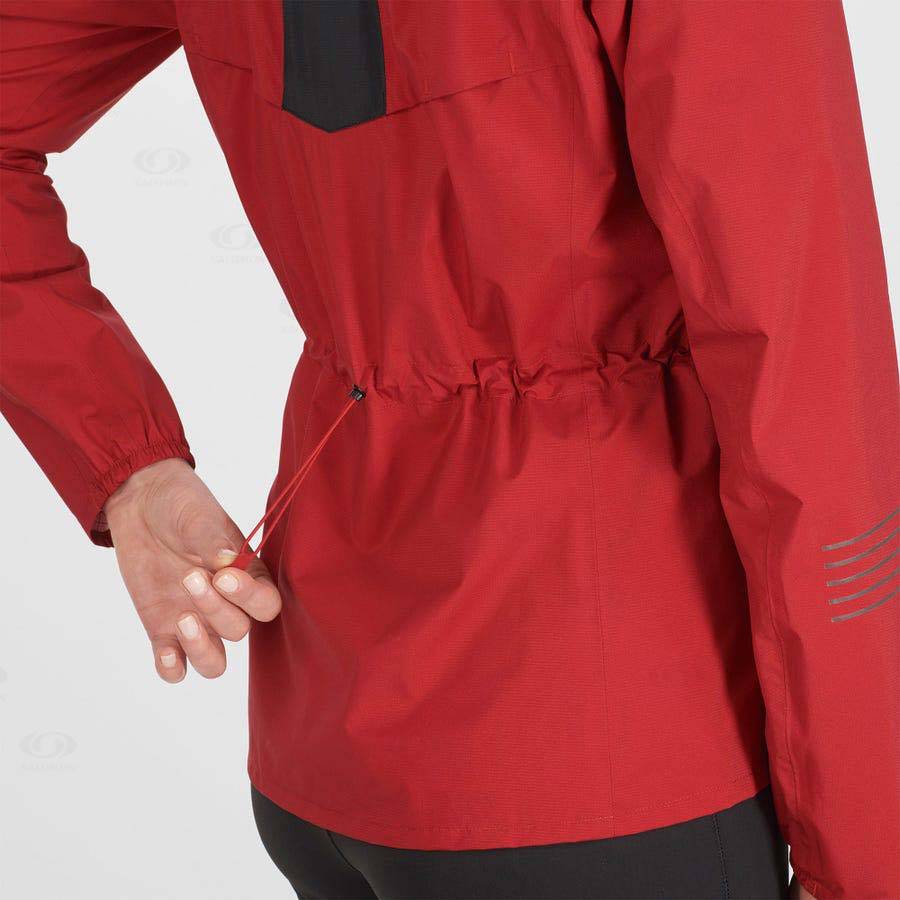 Dámské Softshellová Bunda Salomon Bundy BONATTI WATERPROOF Červené | CZ-W1780
