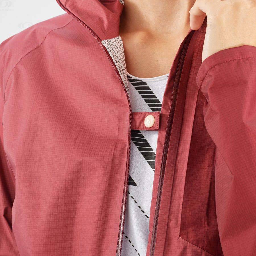 Dámské Softshellová Bunda Salomon Bundy BONATTI WATERPROOF Červené | CZ-W2370