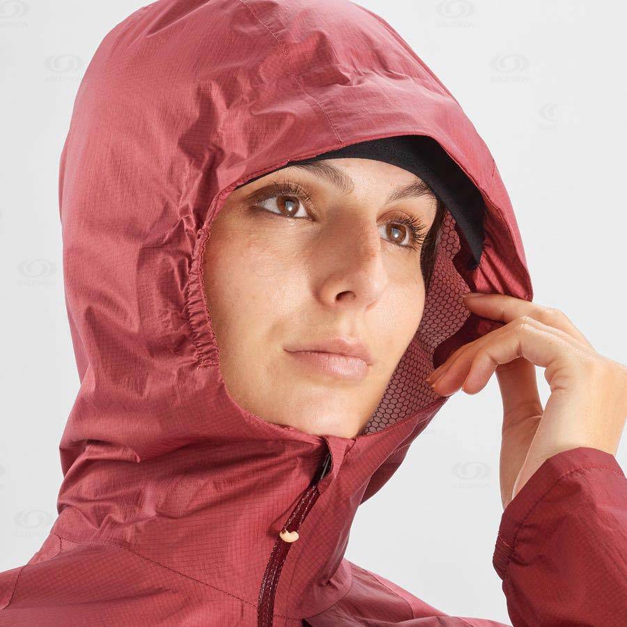 Dámské Softshellová Bunda Salomon Bundy BONATTI WATERPROOF Červené | CZ-W2370