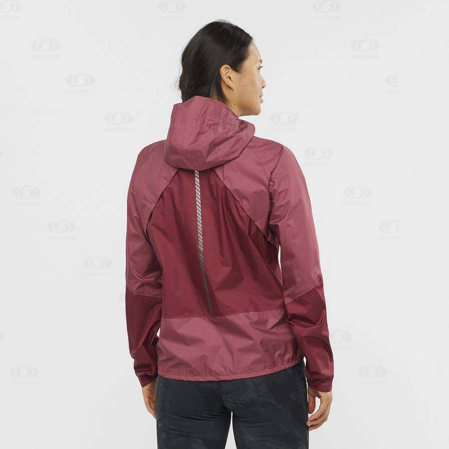 Dámské Softshellová Bunda Salomon Bundy BONATTI WATERPROOF Červené | CZ-W2370