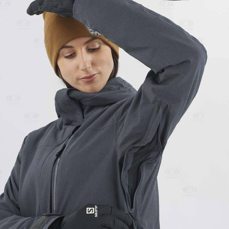 Dámské Softshellová Bunda Salomon Bundy STANCE CARGO Černé | CZ-W3470