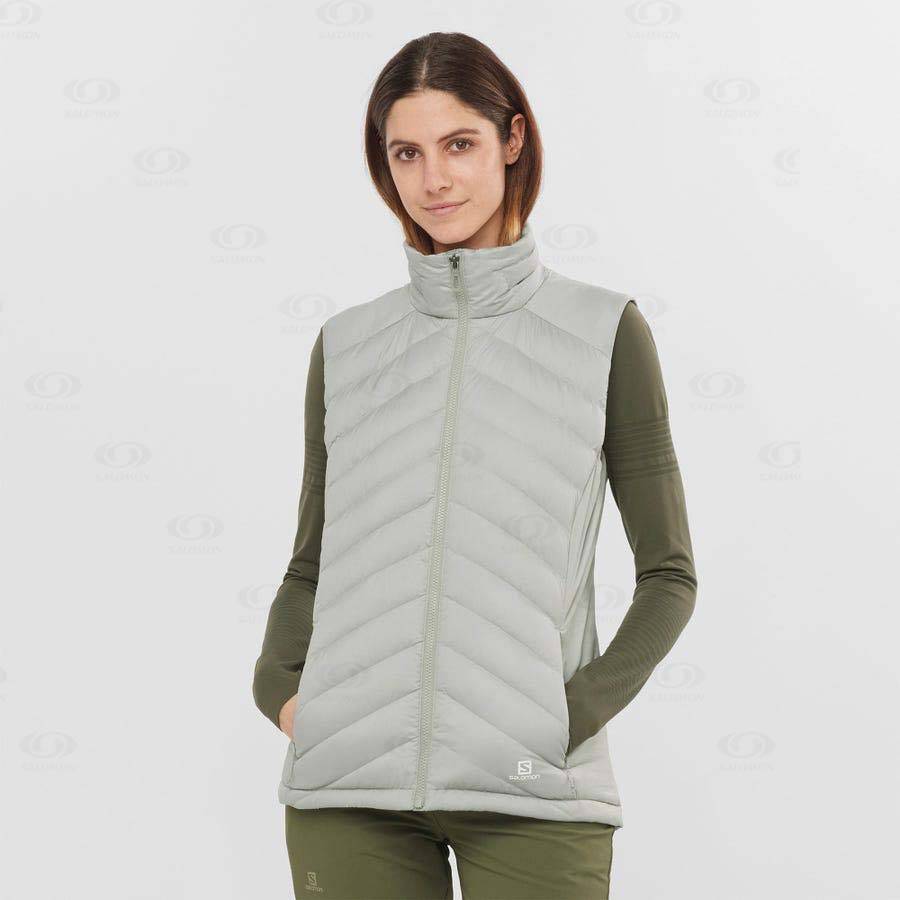 Dámské Softshellová Bunda Salomon Bundy ESSENTIAL XWARM DOWN Stříbrné | CZ-W3820