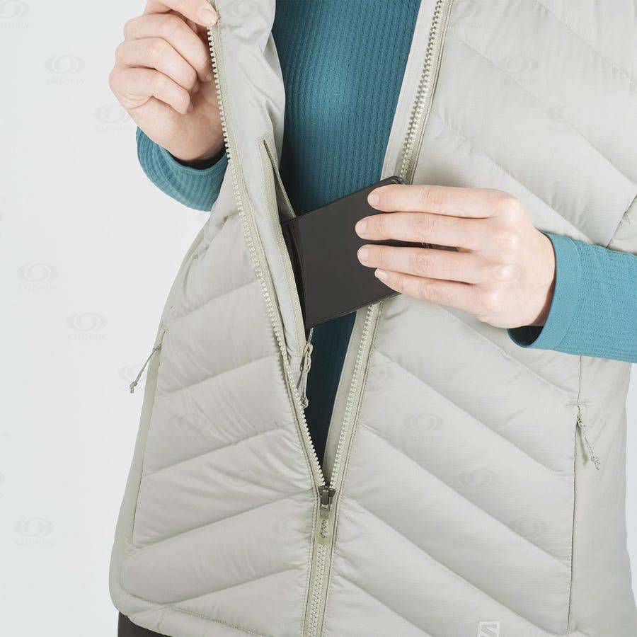 Dámské Softshellová Bunda Salomon Bundy ESSENTIAL XWARM DOWN Stříbrné | CZ-W3820