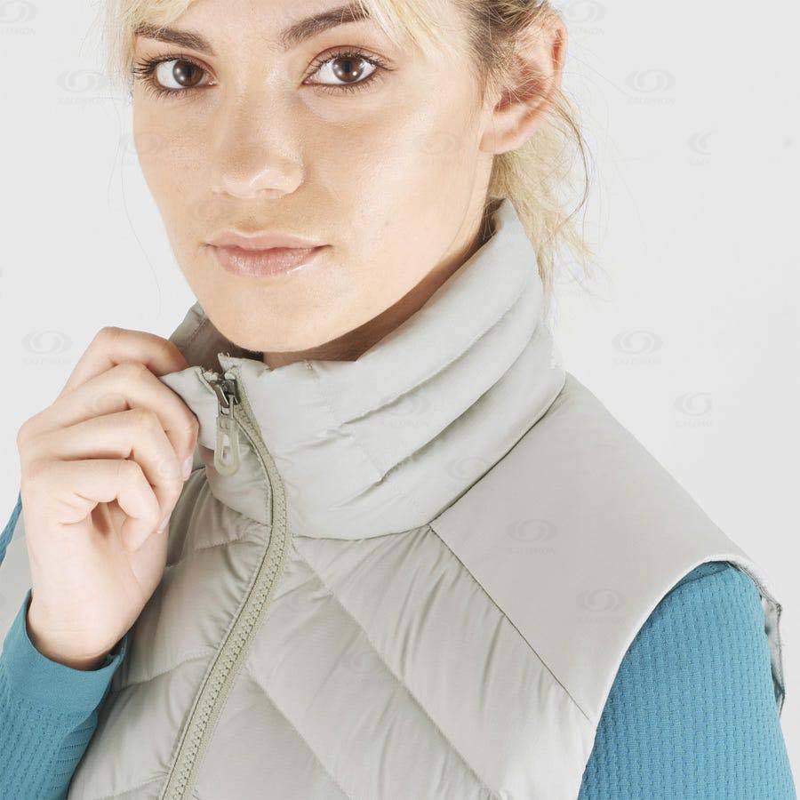 Dámské Softshellová Bunda Salomon Bundy ESSENTIAL XWARM DOWN Stříbrné | CZ-W3820