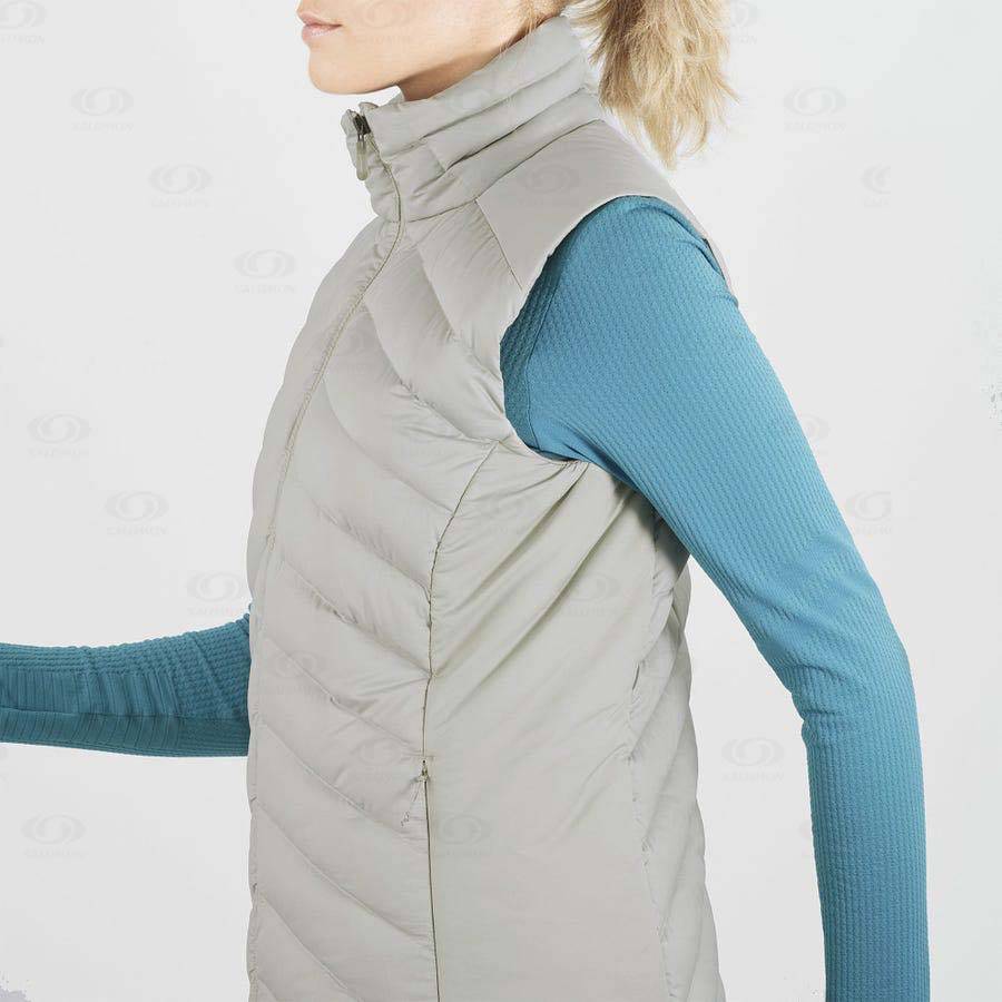 Dámské Softshellová Bunda Salomon Bundy ESSENTIAL XWARM DOWN Stříbrné | CZ-W3820