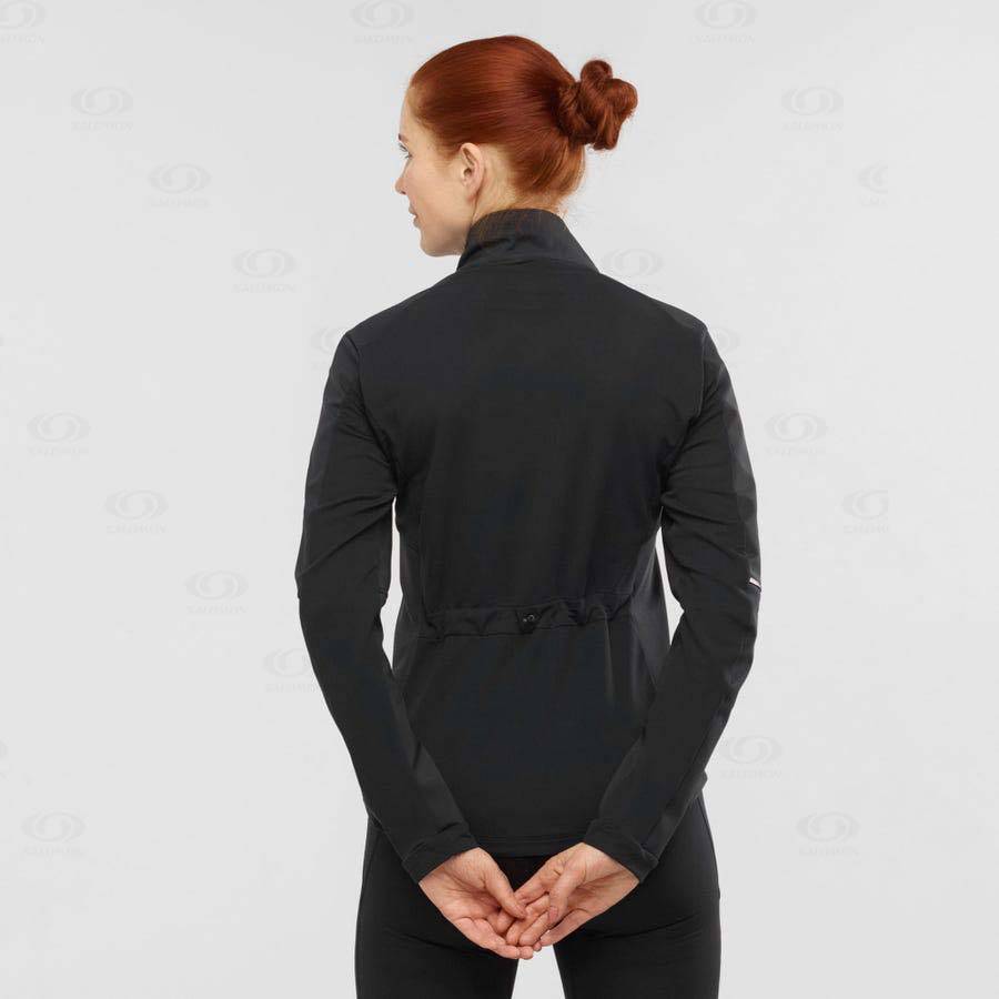 Dámské Softshellová Bunda Salomon Bundy AGILE SOFTSHELL Černé | CZ-wS2388