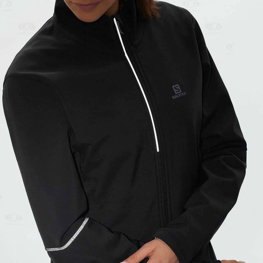 Dámské Softshellová Bunda Salomon Bundy AGILE SOFTSHELL Černé | CZ-wS2388