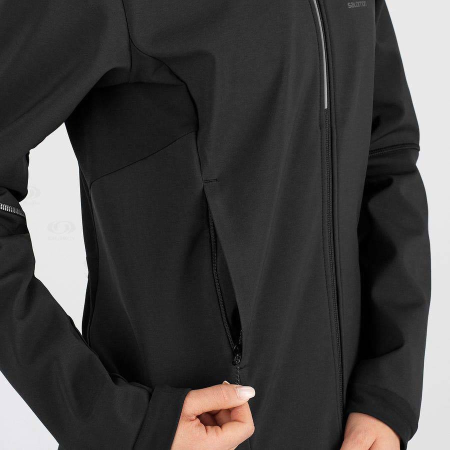 Dámské Softshellová Bunda Salomon Bundy AGILE SOFTSHELL Černé | CZ-wS2388