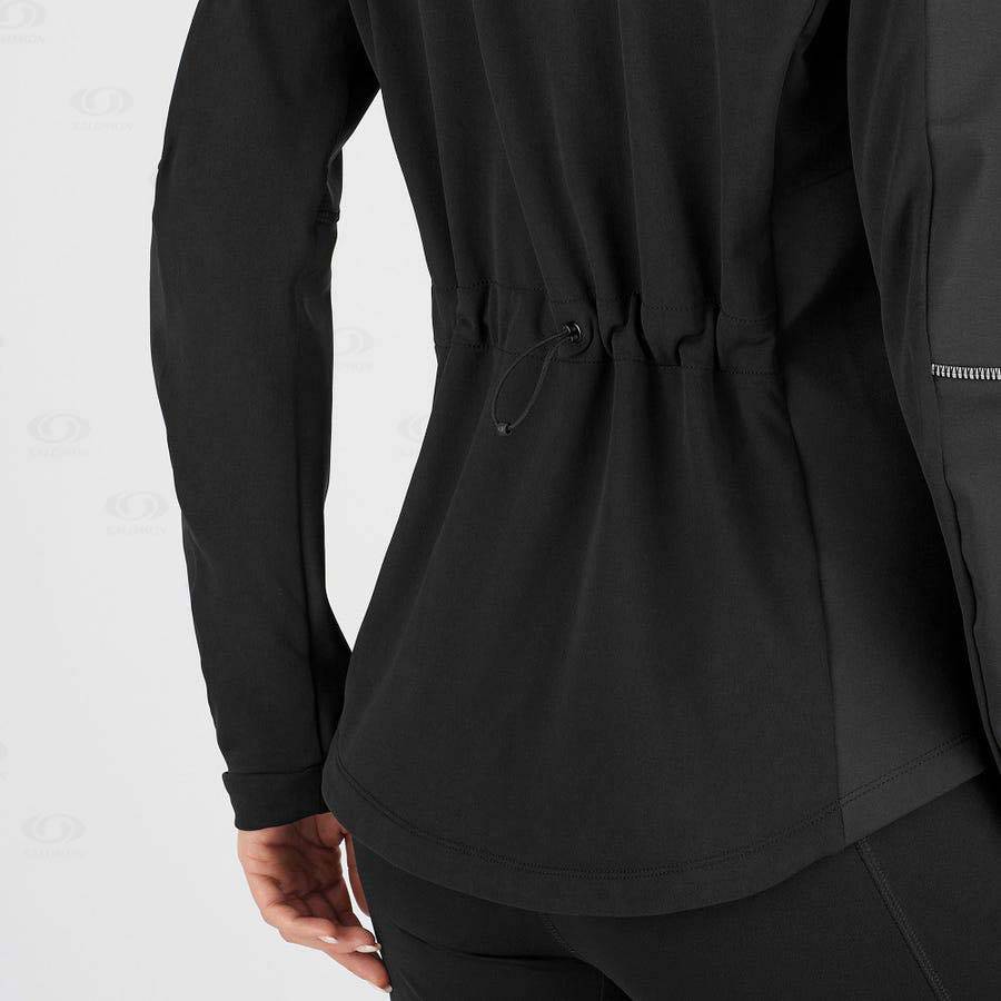 Dámské Softshellová Bunda Salomon Bundy AGILE SOFTSHELL Černé | CZ-wS2388