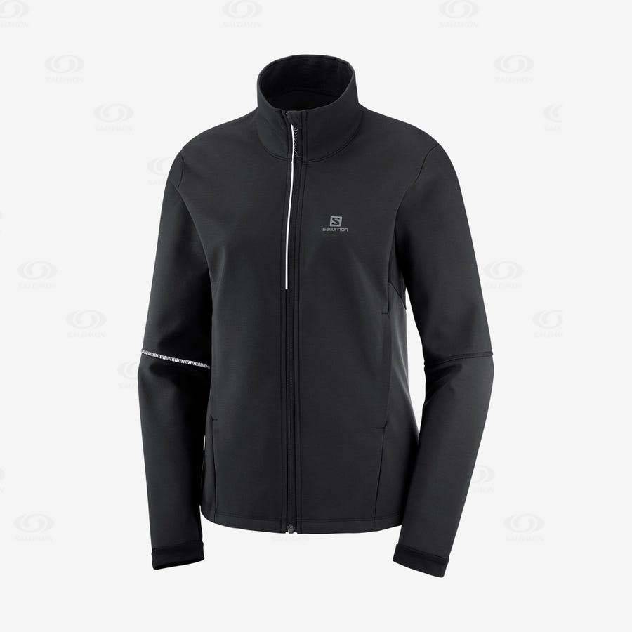 Dámské Softshellová Bunda Salomon Bundy AGILE SOFTSHELL Černé | CZ-wS2388