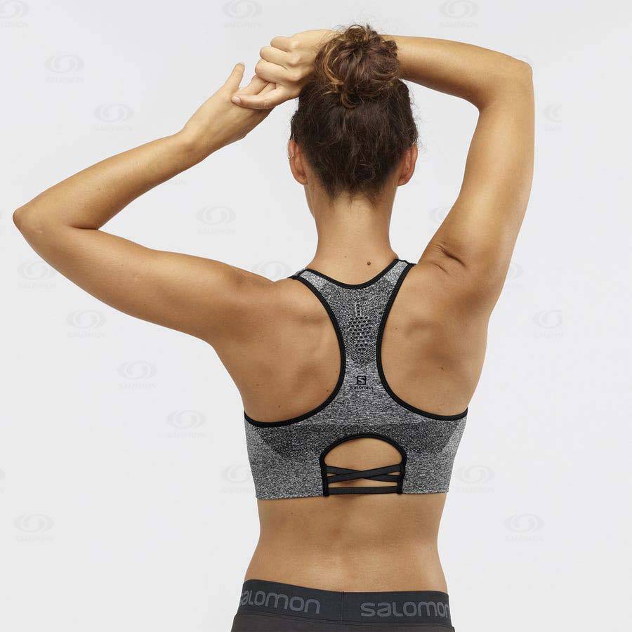 Dámské Sportovní Podprsenky Salomon ESSENTIAL MOVE ON SEAMLESS Šedé | CZ-M1090